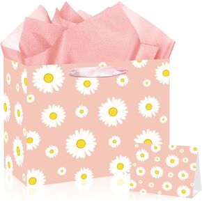 Innovoscape Pink Girl Horse Birthday Bag Western Horse Wrapping Paper Bag with Card Tissue Pink Horse Happy Birthday Party Decorations for Women Horse Cowgirl Bday Party Decorations Supplies