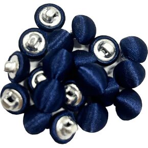 20Pcs 10mm Round Mini Satin Fabric Covered Sewing Buttons for Vintage Suits Wedding Bridal Dress (OneSize, Burgundy)