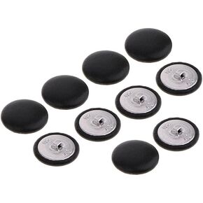 10Pcs 0.79inch Faux Leather Covered Buttons Round Metal Shank Sewing Buttons Sew On for Dress Coat Jeans Sofa Decoration DIY Handcraft Black