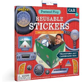eeBoo: Car Pretend Play Stickers, Transform Any Cardboard Box, Allows for Imagination and Creativity, Perfect for Ages 3 and up