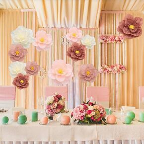 30 Pcs Tissue Paper Flowers, Crepe Paper Decorations for Wall, Party, Wedding, Bridal Shower