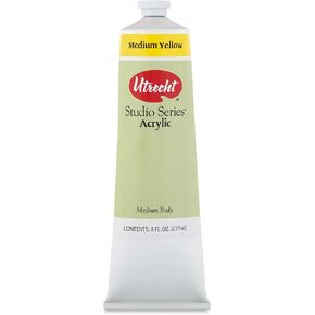 Utrecht Studio Series Acrylic Paint - Medium Yellow, 237 ml tube