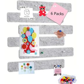 6Pack Cork Board Bar Strips for Wall,15x2inch-1/2inch Thick Self Adhesive Bulletin Bar Strips with 50 Push Pins for Paste Notes,Photos, Schedules, Announcements No Damage