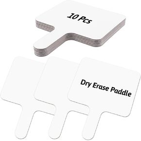 10 Pcs Dry Erase Answer Paddles 10x8 Inch Handheld White Boards Mini Double Sided Dry Erase Signs Small Auction Paddles for Students Teachers Office Classroom Meeting Voting Family Games Party