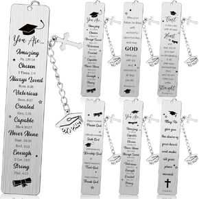 12 Pcs Class of 2025 Graduation Bookmark Gifts for Him Her Senior 2025 Religious Gifts Graduation 2025 Christian Baptism Favors for Seniors Middle High School College Students Phd Nurse