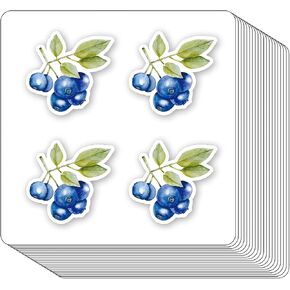 Blueberry Berries Healthy Food Stickers 1in for Scrapbooking, Arts, Craft, Kids DIY 80-Pack
