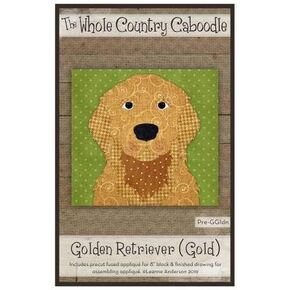Whole Country Caboodle Golden Retriever Gold Precut Fused Applique Pack Pattern, None