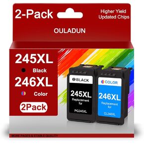 PG-245XL/CL-246XL Combo Pack Replacement for Canon 245XL 246XL Ink Cartridge for Pixma TR4520 TR4522 TS3122 TS3322 MG2522 MX490 MX492 Printer (Black, Tri-Color)