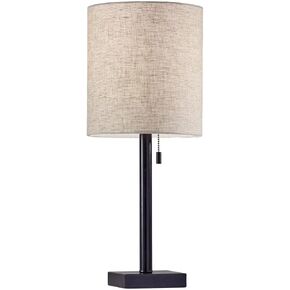 Adesso 1547-26 Liam Floor Lamp, 60.5 in., 100 W Incandescent/20 W CFL, Dark Bronze/Natural, 1 Bronze Lamp