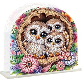 Diamond Painting Napkin Holder Diamond Art Napkin Holder Diamond Painting Kits for Adults Paper Napkin Holder Diamond Art Kits Acrylic Napkin Holder Gem Art Cocktail Napkin Holder Owl