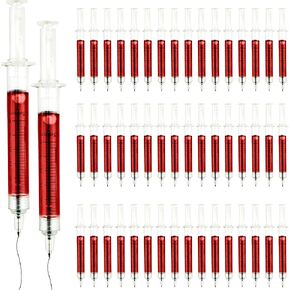 50 Pcs Nurse Syringe Pens Bulk Syringe Ballpoint Pen Injection Shape Pen for Hospital School Nurse Student Supplies Birthdays Gifts Halloween Party Favors