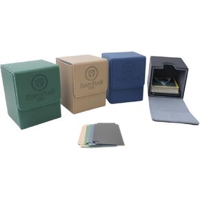 4 Pack Card Deck Box Fit for 100+Single Sleeved Cards with 4 Dividers,Trading Commander Deck Box Compatible with MTG, TCG, and Sports Cards