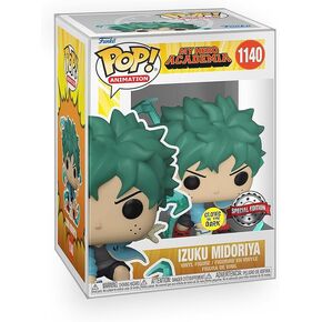 Anime: My Hero Academia - Deku Izuku Midoriya Powering Up (Glows in The Dark) Exclusive Vinyl Figure Bundle with Compatible Funko Pop Box Protector