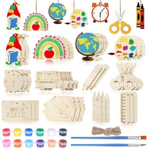 Jellyarch 36 PCS Cummer Wood Cratouts for Kids ، Hawaiian Blank Loch Shapes Planshes ، Tropical Beach DIY Paint Paint arglements for School Home Party Decors