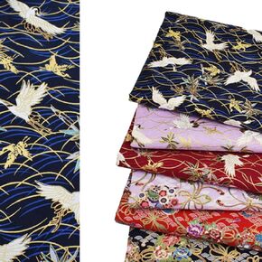 6PCS Japanese Printed Fabric,Cotton Craft Fabric Bundle Squares Patchwork,19.7 x 15.7 Inch, Cotton Wrapping Cloth Quilting Fabric Bundles