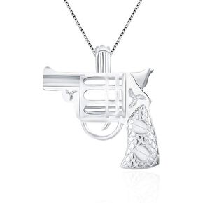 925 Sterling Silver Gun Cage Pendants Crafting Charm for DIY Necklace Bracelet Jewelry Making