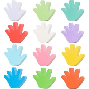 144 Pieces Hand Cutouts Paper Hand Shape Cut-Outs Assorted Color Handprint Shape Cutouts Blank Creative Paper Cutouts for Kids DIY Craft Art Project Home School Classroom Decorations