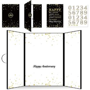 INNORU Large Happy Anniversary Guest Book, 0 to 100 Wedding Anniversary Party Signing Card Board, Company Anniversary Retirement Celebration Alternative Signature Supplies Black