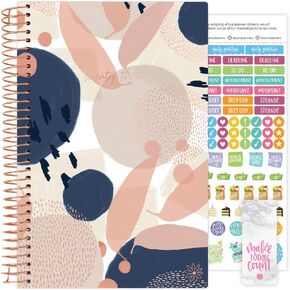 bloom daily planners 2023 Calendar Year Day Planner (January 2023 - December 2023) - 5.5" x 8.25" - Weekly/Monthly Agenda Organizer Book with Stickers & Bookmark - Navy Modern Abstract