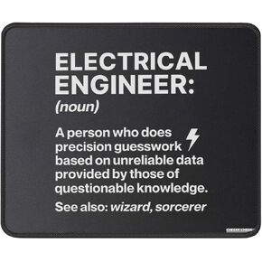 Electrical Engineer Definition Mouse Pad Funny Electrician Gift - Electronics Engineering Mousepad - Mouse Mat for Desk 9.5 in, Medium, Black