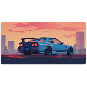 حصيرة مكتب سيارة JDM على رأس منصات المكاتب اليابانية منصات الماوس الكبيرة ألعاب Cool R34 JDM Car اليابانية Mousepad لمكتب سطح المكتب كمبيوتر مفتاحي حصيرة 30 × 60 سم