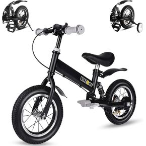 Balance Bike 2 in 1,The Dual Use of a Kids Balance Bike and Kids Bike,12 14 Inches for 2-6 Years Old,with Shock Absorbers, Fenders, Pedals, Auxiliary Wheels