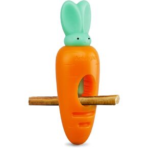Bully Stick Holder, Dog Bone Treat Chew Holder for Dogs Safety, Heavy Duty Bully Stick Holder for Small Medium Large Dogs - No More Swallowed Ends (Bunny Head & Carrot Style)