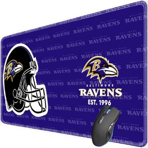 Large Gaming Mouse Pad with Non-Slip Rubber Base for Laptop Computer Desktop Keyboard,Purple Design Stitched Edges Mouse Desk Mat for Football Sport Fans