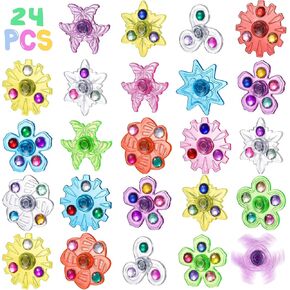 SCIONE 24 Pcs Mini Fidget Spinners Bulk,Stress Reduction and Anxiety Relief Hand Spinner,Fidget Sensory Toys for Kids, Birthday Party Favors,Canival Treasure Box Toys for Classroom Prizes Supplies