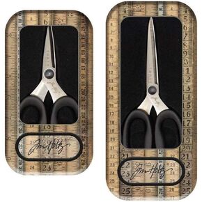Tim Holtz Haberdashery Scissors - Bundle of Two Pairs of Soft Grip Snip Scissors, 5" and 6"
