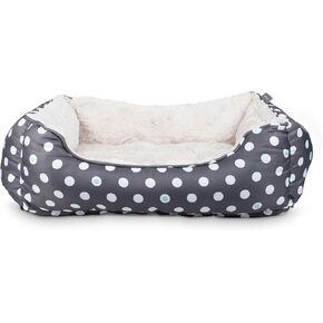 Fringe Studio "dot paw الفحم متوسطة الحضن مستطيلة bed pet bed 25" × 21 " - بولي مليئة بالفراء الداخلية الفراء - آلة قابلة للغسل