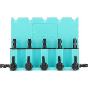 GLOGLOW 5 Way Aquarium Air Check Control, Aquarium Switch Gang Valve for Fish Tank Oxygenation Pump Accessories