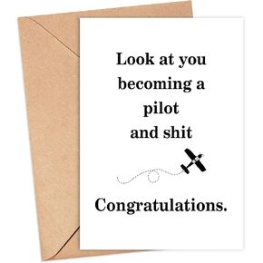 Look At You Becoming A Pilot And Shit Card - Funny Card - Pilot Card - Pilot Gifts