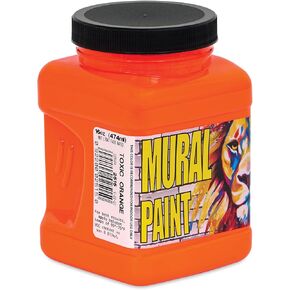 CHROMA Acrylic Mural Paint for Interior and Exterior Murals - Lightfast, Mixable, Hard-Wearing Vibrant Pigment, 16 oz Toxic Orange (2515)