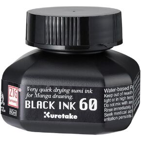 Kuretake Zig Cartoonist Highly Opaque Pen Ink, Black