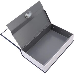 Large Book Safe with Key Lock, Portable Dictionary Coin Piggy Bank, Metal Safe Box,Secret Book Hidden Safe,Dictionary Diversion Book Safe,10.4" x 7.9" x 2 .6" (Blue)