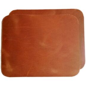 حزمة من 2 Full Grain Leature Leather Mouse Pad Gaming | متين مضاد للانزلاق لموسيباد للمنزل والمكاتب ، الفول السوداني براون ، 10 لتر × 8W بوصة