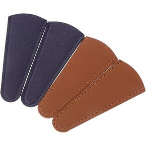 COHEALI Hair Cutting Tools Leather 4pcs Safety Leather Cover Sewing Scissor Cover Trimming Beauty Tool Cover Case Embroidery Hair Styling Tools