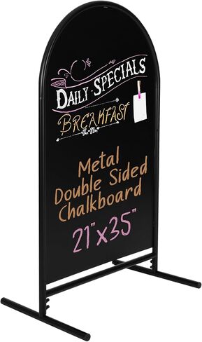 Ilyapa Metal Double Sided Swinging Chalkboard Sign - 21x35 inch Magnetic Sidewalk Sign - A Frame Chalkboard Alternative Menu Board for Restaurant, Modern Vintage Freestanding Sandwich Boards in Saudi Arabia