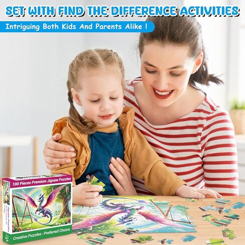 100 Piece Puzzles Raibow Unicorn Puzzle for Kids Ages 4-8 8-10, 100 Piece Jigsaw Puzzle for Adults Children Learning Educational Puzzles Toys Birthday Gifts for Girls Boys in Kuwait