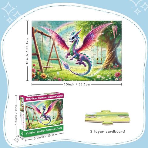 100 Piece Puzzles Raibow Unicorn Puzzle for Kids Ages 4-8 8-10, 100 Piece Jigsaw Puzzle for Adults Children Learning Educational Puzzles Toys Birthday Gifts for Girls Boys in Kuwait