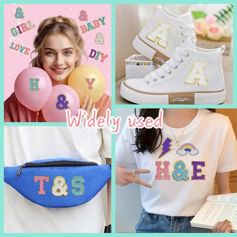 5 PCS 2.16" White Chenille Letter Patches, Self Adhesive Letters Patches for Clothing, Stick on Letters for Travel Bags Hats Backpacks Jeans Shoes Craft Laptop (Letter M) in Kuwait