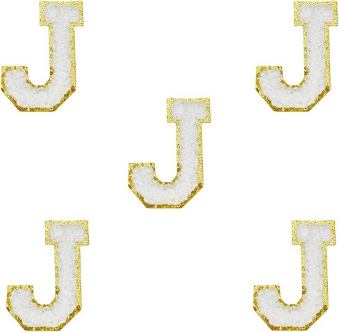 5 PCS 2.16" White Chenille Letter Patches, Self Adhesive Letters Patches for Clothing, Stick on Letters for Travel Bags Hats Backpacks Jeans Shoes Craft Laptop (Letter M) in Kuwait