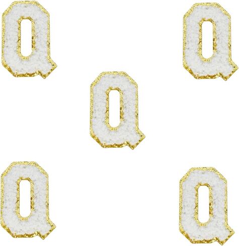 5 PCS 2.16" White Chenille Letter Patches, Self Adhesive Letters Patches for Clothing, Stick on Letters for Travel Bags Hats Backpacks Jeans Shoes Craft Laptop (Letter M) in Kuwait