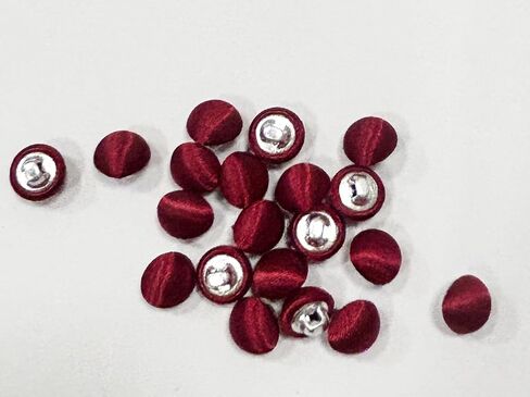20Pcs 10mm Round Mini Satin Fabric Covered Sewing Buttons for Vintage Suits Wedding Bridal Dress (OneSize, Burgundy) in Kuwait