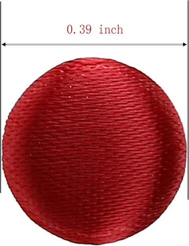 20Pcs 10mm Round Mini Satin Fabric Covered Sewing Buttons for Vintage Suits Wedding Bridal Dress (OneSize, Burgundy) in Kuwait