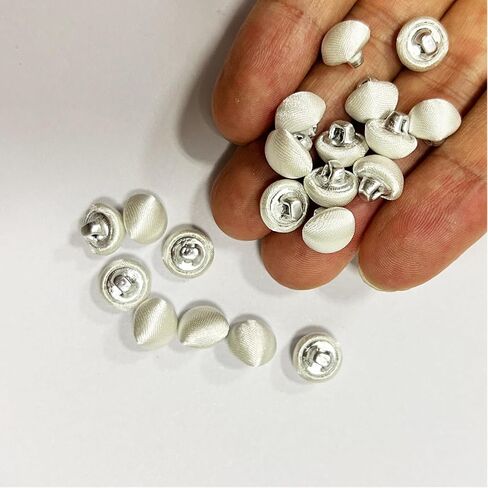 20Pcs 10mm Round Mini Satin Fabric Covered Sewing Buttons for Vintage Suits Wedding Bridal Dress (OneSize, Burgundy) in Kuwait