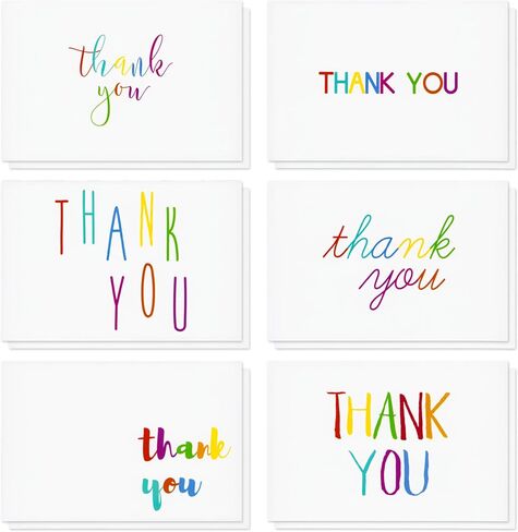 Juvale 48 Pack 4x6-inch Bulk Thank You Cards with Envelopes - Appreciation Gift Note for Teachers and Kids (6 Assorted Designs) in Saudi Arabia