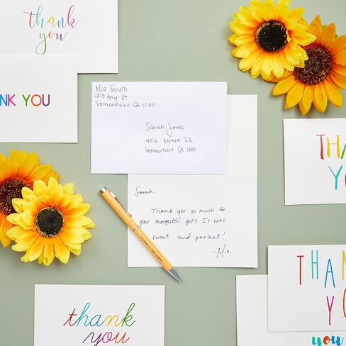Juvale 48 Pack 4x6-inch Bulk Thank You Cards with Envelopes - Appreciation Gift Note for Teachers and Kids (6 Assorted Designs) in Saudi Arabia