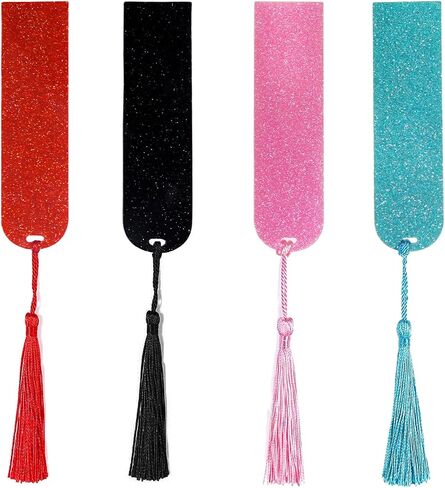 Acrylic Colorful Bookmark， Pretty and Increase Reading Interest， for DIY Crafts Hanging Tag Gift Tag Price Tags(4pcs) in Saudi Arabia